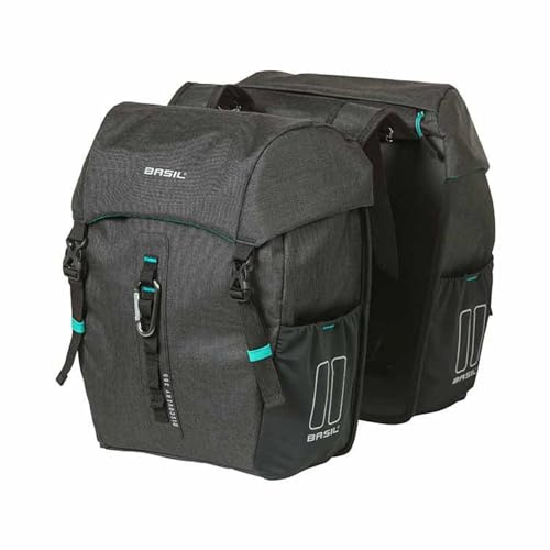 Basil Discovery 365D M Doppelpacktasche (schwarz Melee | 18 Liter)
