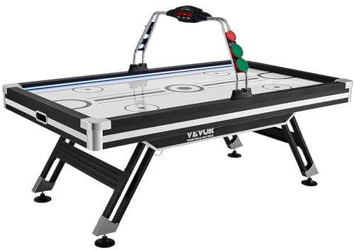 VEVOR luftbetriebener Hockeytisch, Indoor-Hockeytisch für Kinder und Erwachsene, LED-Sporthockeyspiel mit 2 Pucks, 2 Schiebern und elektronischem Punktesystem, Arcade-Gaming-Set für Spielzimmer