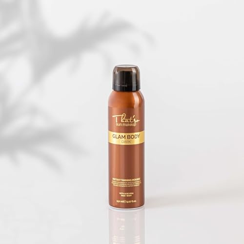 That'so Glam Body Selbstbräuner Mousse 150ml Selbstbräuner Körper und Gesicht, Bräunungsschaum mit DHA aus Zuckerrohr, Aloe Vera und Proteasyl, Self Tanner für Selbstbräuner Beine, Made in Italy