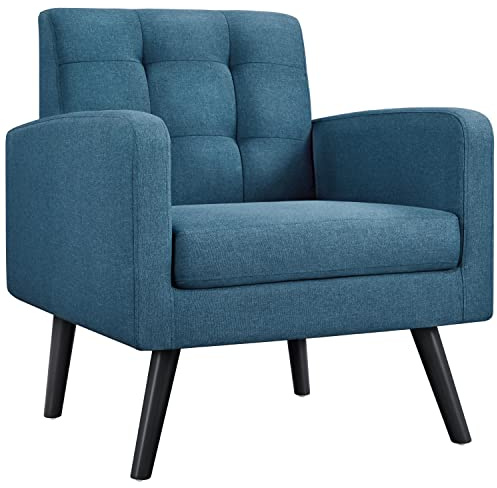 Yaheetech Ohrensessel Sessel mit Armlehnen, Bequem und Modern, Fernsehsessel Relaxsessel Wohnzimmer Clubsessel Sofa 136 KG belastbar Blau