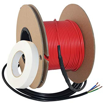 CALORIQUE Elektrische Fußbodenheizung - Heizkabel 16W/m 800W gesamt (50m) für 4-8m² Heizfläche - TWIN-Technologie - Energieeffizienzklasse A+++