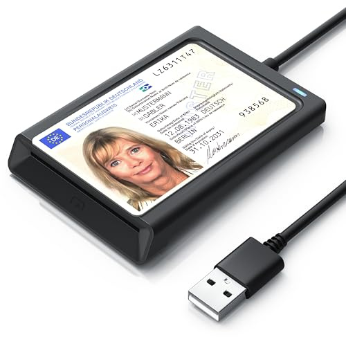CSL - USB Chipkartenleser mit NFC - SmartCard Reader/SIM Kartenlesegerät - kompatibel mit Windows 10-11 - für den neuen Personalausweis Gesundheitskarte kein EPA Bankkarten