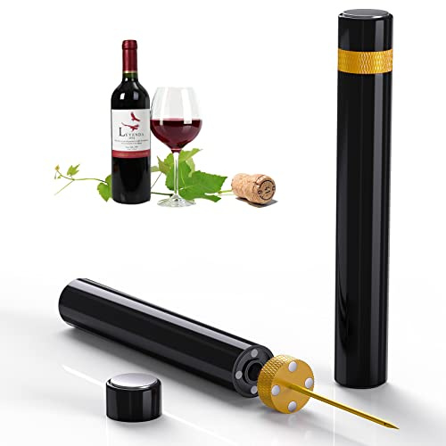 Quntis Gold Druckluft Korkenzieher, Luftdruck Wein Flaschenöffner | Einhandbedienung ohne Korkbruch, passend für Haushalt & Partys