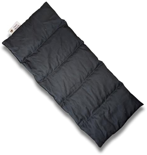Franzis Nähstube 50x20cm Dinkelkissen Schwarz in 100% Baumwolle I Körnerkissen Dinkel 50x20 für Mikrowelle I Wärmekissen, Dinkelkernkissen, Nackenwärmekissen