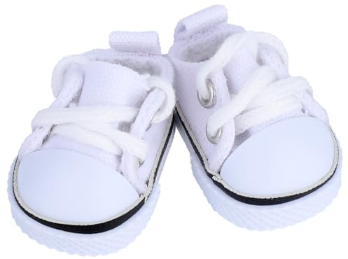 Mikovivi 2 Puppenschuhe, Süße Mini-Mode-Sneakers in Weiß Süße Puppenkleidung Zubehör für 15 cm Bis 17 cm Große Puppen Outfit und Display (Puppen Nicht im Lieferumfang Enthalten)