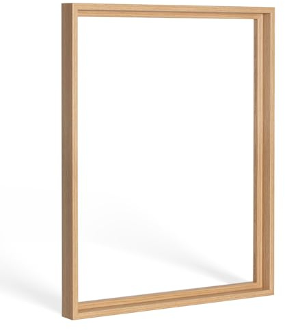 Bildershop-24 Schattenfugenrahmen mit Schattenfuge Lemgo Rahmen für Keilrahmenbilder und Leinwände 20 X 20cm Eiche Natur Dekor