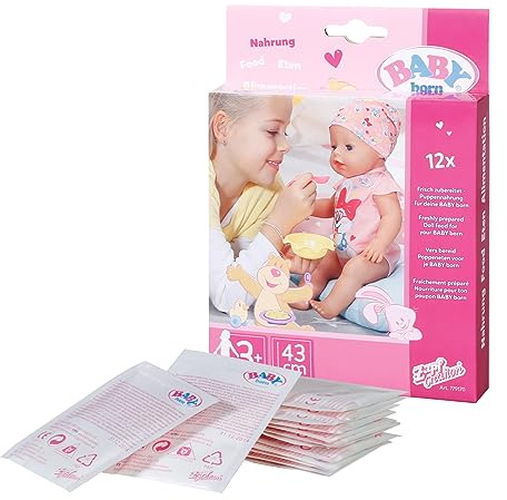 BABY born Puppennahrung in Sachts für Kleinkinder ab 3 Jahren, enthält 12 Sachets, 779170 Zapf Creation, Rose