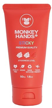 Monkey Hands Sticky Grip | Revolutionäres Gel für starken Halt bei Pole Dance | Trockene Hände Pole Grip | Veganes, innovatives flüssiges Magnesium | Keine Parabene/Resin | Rot, 50ml