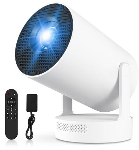Mini Beamer Tragbarer Projektor WiFi 6 Kleiner Videoprojektor 10000Lumen BT5.4 Android 11 1080P Full HD unterstützt für Telefon/PC/Lap/Stick HDMI Heimkino Electric Focus