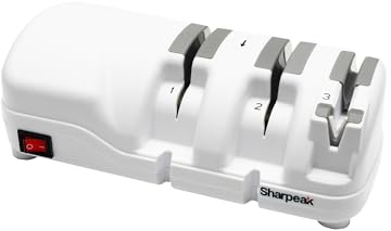 Sharpeak 198H-SPK Elektrischer Messerschärfer, 3-Stufen Profi Schärfsystem mit Diamantscheiben, leiser Motor & Überhitzungsschutz, schnelles Schärfen für Küchenmesser – Geschenk zum Muttertag