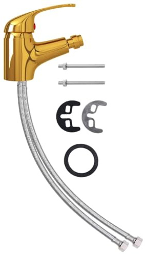 vidaXL Badezimmer Bidet Mischbatterie Golden 13x12 cm