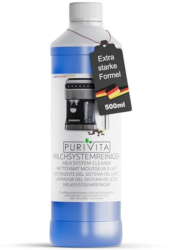 PURIVITA® Universal Milchsystemreiniger Kaffeevollautomaten [500ML] - Milchschaumreiniger Kaffeemaschine - Milchaufschäumer Reiniger - Reiniger Milchsystem Kaffeevollautomat - Kaffeemaschinenreiniger