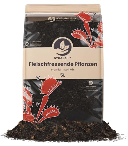 Sybotanica - Fleischfressende Pflanzen-Erde 5 L – Premium Coco Blumenerde für Drosera, Nepenthes, Sarracenia & mehr, Torffrei & Ohne Nährstoffe – Für Zimmerpflanzen-Liebhaber