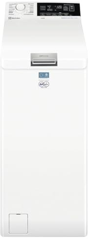 Electrolux 700 Waschmaschine mit Toplader, 7 kg, EW7T337A, Klasse A, SteamCare-Technologie und SensiCare-Technologie, LED-Display mit Touch-Control, Drehzahl 1251, 600 x 400 x 890 mm, Weiß