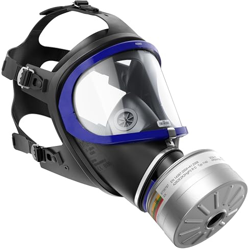 Dräger X-plore 6300 Atemschutzmaske | Vollschutzmaske mit Filter A2B2E2K2 HG P3 R D Gewinde RD40 Gesichtsmaske, Gasmaske für chemische Arbeiten und Bauarbeiten