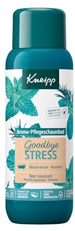 Kneipp Aroma-Pflegeschaumbad Goodbye Stress - Badezusatz mit ätherischen Ölen aus Rosmarin & Wasserminze für weniger Stress & positive Energie - erfrischender Duft - 400ml