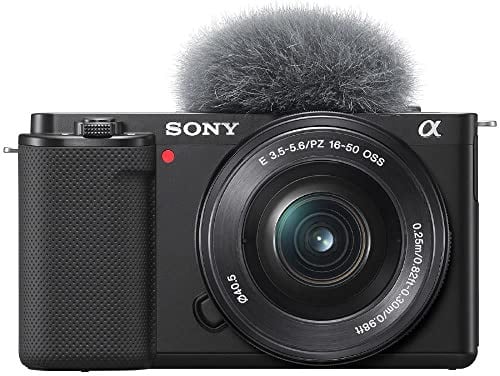 Sony ZV-E10 Systemkamera mit 16–50mm Objektiv (APS-C) – 4K-Video, schwenkbares Display, Echtzeit-Augen-Autofokus, leicht & ideal für Vlogger & Einsteiger