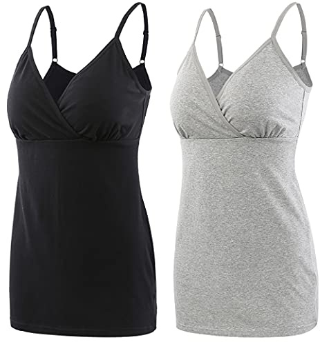 COLOMI Still-Tanktops für Mutterschaft Unterhemden für Schwangere BH zum Stillen Basic Camisole