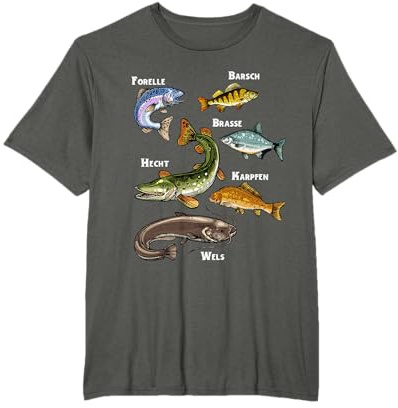 Angler Fischer Design mit Fischarten T-Shirt