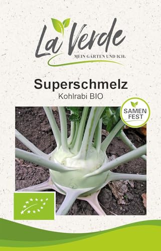 La Verde MEIN GARTEN UND ICH. Superschmelz BIO Kohlrabi Samen für ca. 50 Pflanzen, Kohlgemüse, samenfest und lagerfähig, Saatgut ohne Gentechnik