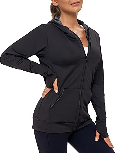 AMZSPORT Damen Laufjacke Sportjacke Langarm Trainingsjacke Sweatjacke mit Tasche Für Yoga Fitness Sport