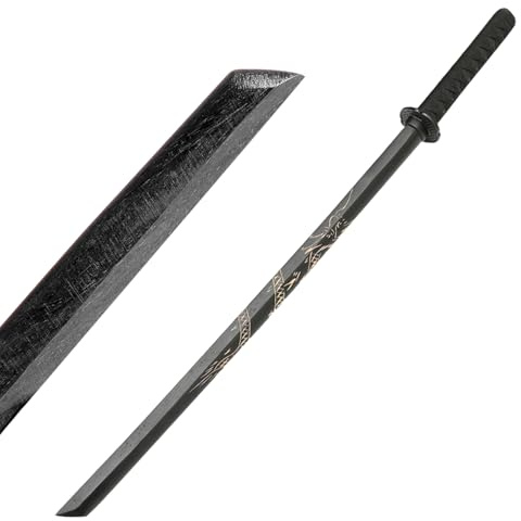 Holz Katana Schwert, Bokken Kendo-Schwertkampf-Training, Samurai Schwert, Rollenspiel Cosplay Iaido-Bokken (Drachenmuster Bokuto)