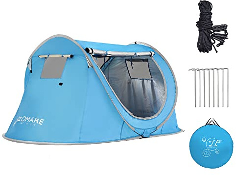 Pop-up-Zelt, Wurfzelt, Strand-Cabana, automatisch selbstaufbauend, wasserabweisend, Belüftung und UV-Schutz, für 2-3 Personen, für Camping und als Sonnenschutz