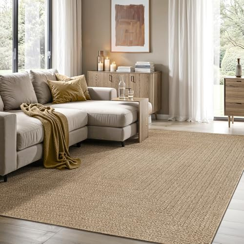 the carpet Kansas Outdoor Teppich – Wetterfester Indoor & Outdoor Teppich im Jute-Look für Balkon, Terrasse, Garten, Wohnzimmer & Esszimmer, pflegeleicht und UV-beständig, ca. 60 x 90 cm