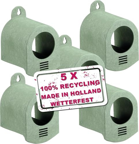 MeinWildvogel Erdnussbutterspender 5x - Futterspender, Fettfutter für Wildvögel geeignet für handelsübliche Erdnussbutter. Bestehend aus 100% recyceltem Material, wetterfest und ganzjährig nutzbar