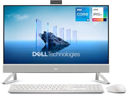 Dell Inspiron 27 All-in-One EC27250 – 27 FHD (1920 x 1080) IPS, Intel Core i5-1334U, Intel Iris Xe, 16 GB RAM, 512 GB SSD, Windows 11 Home, QWERTZ-Tastatur & kabellose Maus, Pearl White