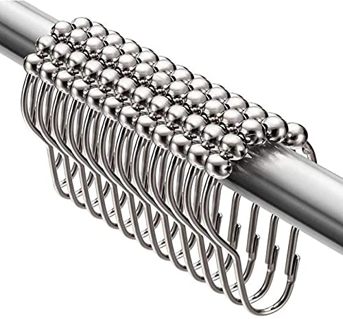 20 Stück Duschvorhangringe, 7.5 x 4 cm Edelstahl Duschvorhang Haken Ringe Duschringe Vorhangringe für Badezimmer, Wohnzimmer, Schlafzimmer, Küche (Silber)