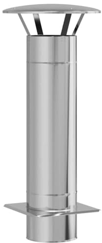 vidaXL Kaminverlängerung Silber 35 x 35 x 82 cm Edelstahl, Garten und Terrasse, Coole Kamin-Accessoires, wetterfester Schornstein, tragbare Heizverlängerung, Wärme im Freien
