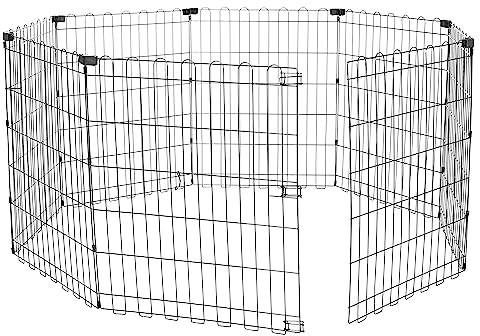 Amazon Basics Laufgehege für Hunde und andere Haustiere, faltbar, Metall, ohne Tür, 76 cm