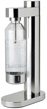 Stelton Brus Wassersprudler mit flasche, Premium Carbonator für Wasser mit CO2 - Einstellbare Sprudelstärke - Skandinavischem Design, Edelstahl
