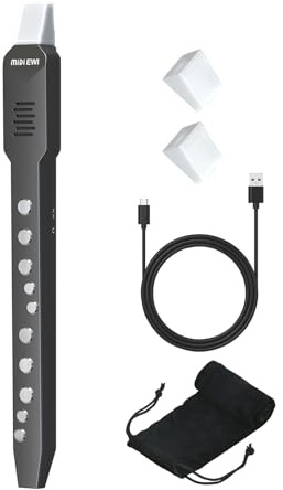 OYAYO Digitales Blasinstrument, Elektrisches Blasinstrument Schwarz Unterstützt MIDI-Bluetooth, Elektronisches Instrument mit Abnehmbarer Düse und Stromkabel, Eingebaute 10 Musikinstrumententöne