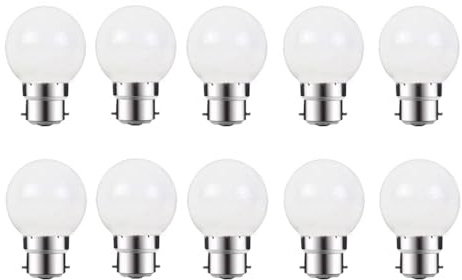 ZFQ 2W B22 G45 LED Leuchtmittel, Glühbirne B22 Kaltweiss, Mini Globe für 2W Glühlampen 200 Lumen, für Hochzeit Halloween Weihnachten Party Bar, AC 220-240V, 10 Stück