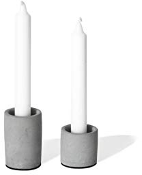 anaan High & Low Kerzenständer für Stabkerzen Teelichthalter aus Beton Design Tischdeko geometrisch Industrie modern skandinavisch deko (2er Set L + S)
