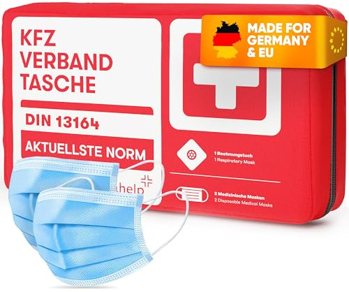 PURAHELP® Verbandskasten Auto [DIN 13164] - Erste Hilfe Set Auto StVO Konform für 2026 - KFZ Verbandskasten & Sanikasten Unterwegs - Notfallset Kompakt - First Aid Kit Car