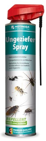 HOTREGA Ungeziefer Spray Repellent 600 ml | Schnelle Sofortwirkung mit Langzeitschutz | Für Innen- & Außenbereich | Gegen Ameisen, Zecken, Flöhe uvm.