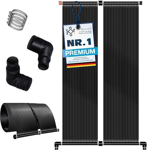 KESSER® Solarkollektor Poolheizung 300x70 cm, Pool Zubehör, Wärmepumpe Pool, Solar Poolheizer für Pools bis 12.000L, Pool Solarheizung erweiterbar, UV-beständiger Kunststoff, Schwimmbad Solarheizung