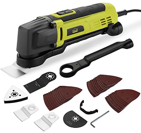 DEWINNER Multifunktionswerkzeug Oszillierende Werkzeuge, 6 variable Geschwindigkeiten, 0-23000 U/min,300 W, 37 Zubehörteile