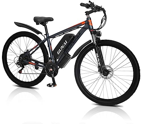 GUNAI Elektro Mountainbike Herren Elektrofahrräder mit Straßenzulassung e Bike mit Gasgriff Scheibenbremse
