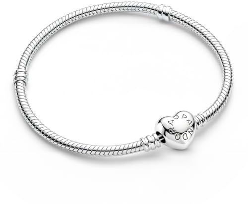 FEITENGU Charms Anhänger Silber 925 Armband Herz,Bettelarmband Schmuck,Schlangenkette Fake ME Moments Serie Bracelet,Geburtstag Jahrestag Geschenke für Frauen,19CM