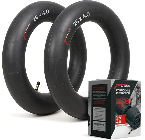 Fincci Fatbike Schlauch 26 x 4.0 - Paar MTB Fahrradschlauch 26 Zoll autoventil Schrader 48 mm 100-559 - Schlauch 26 Zoll Fahrrad für Fat Bike, EBike, Mountainbike,Rennrad Fahrrad, Klapprad