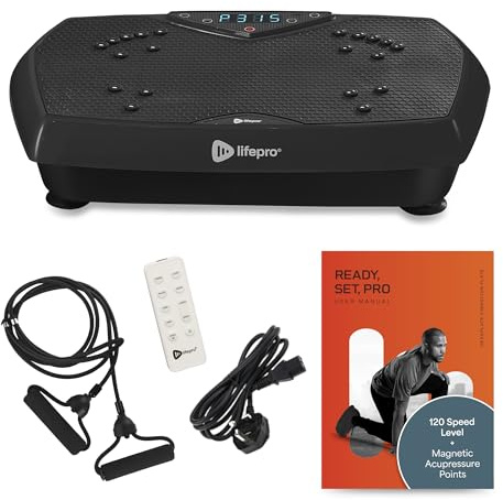 LifePro Vibrationsplatten-Trainingsgerät – Hexaplate für Lymphdrainage und Gewichtsabnahme – mit LED-Anzeige, Fernbedienung und leisem Motor (Black)