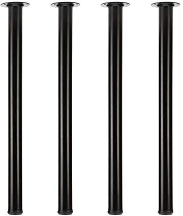 QLLY Tischbeine 75cm Verstellbare Schwarz Metall-Schreibtischbeine, 4 Stück Möbelfüße, DIY Büro Tischbein (75cm, Schwarz)