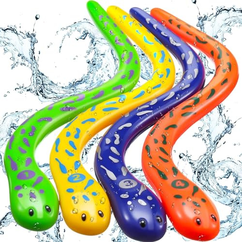 LMITYUEY Kinder Tauchspielzeug Set, 4 Stück Tauchtiere für Kinder, Schwimmbad Tauchset, Sommer Tauch Spielzeuge, Pool Spielzeug, Pool Tauchspielzeug für Kinders (Schlange)