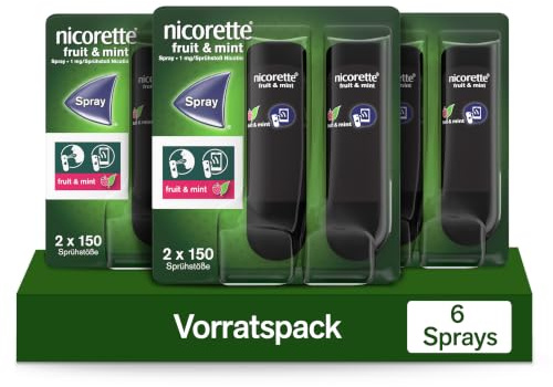 nicorette fruit & mint Spray zum Rauchen aufhören, mit App-Funktion – 3x 2 St.
