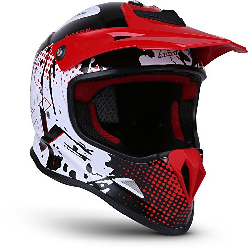 Soxon® SKC-33 „Fusion Green“ · Kinder Cross-Helm · Motorrad-Helm MX Cross-Helm MTB BMX Cross-Bike Downhill Off-Road Enduro-Helm · ECE 22.05 Schnellverschluss SlimShell Tasche XXS–S (49-54cm)