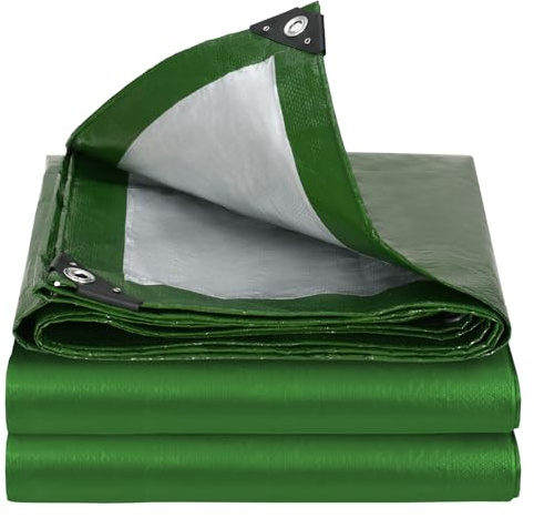 Velway Abdeckplane Gewebeplane 100g/m² grün - 3m x 4m=12m² Wasserdicht Campingzelt-Bodenplane Schutzplane - LKW-Plane mit Ösen reißfest UV-beständig - für Gartenmöbel Boot Auto Holz Garten